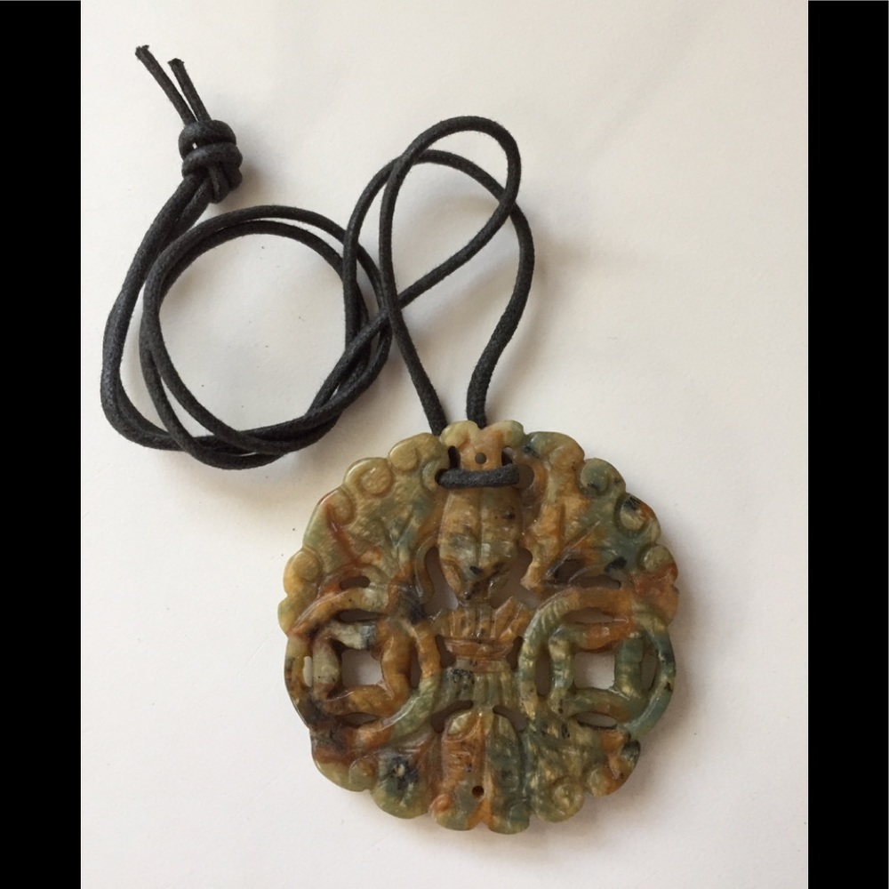 Carved stone necklace